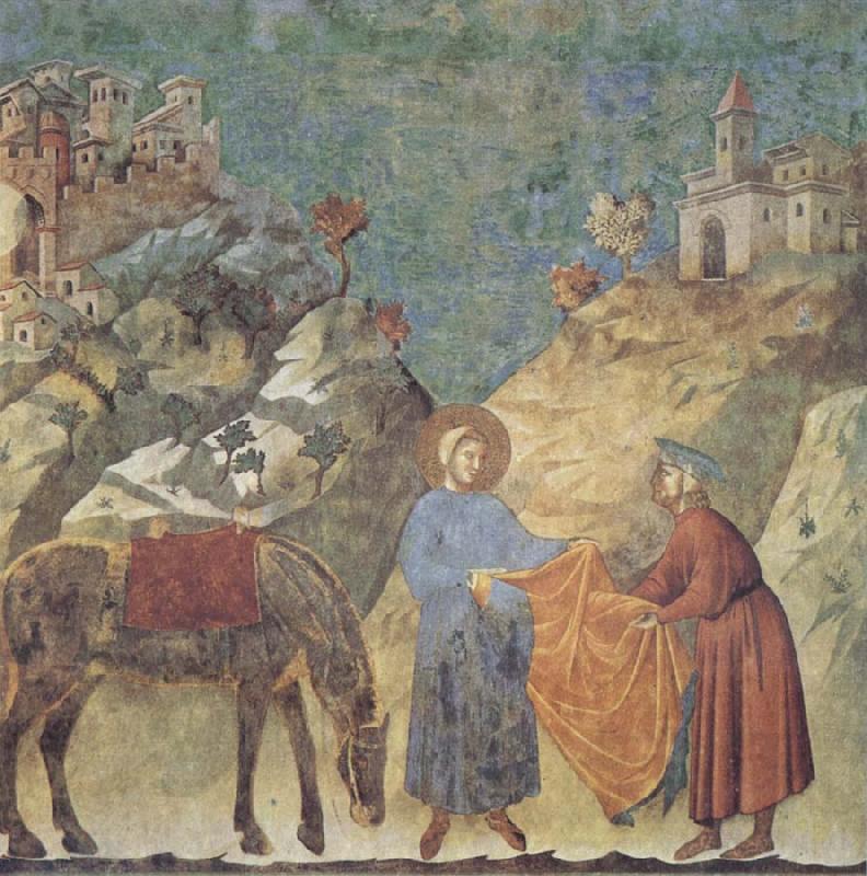 GIOTTO di Bondone St Francis Giving his Cloak to a Poor Man Germany oil painting art